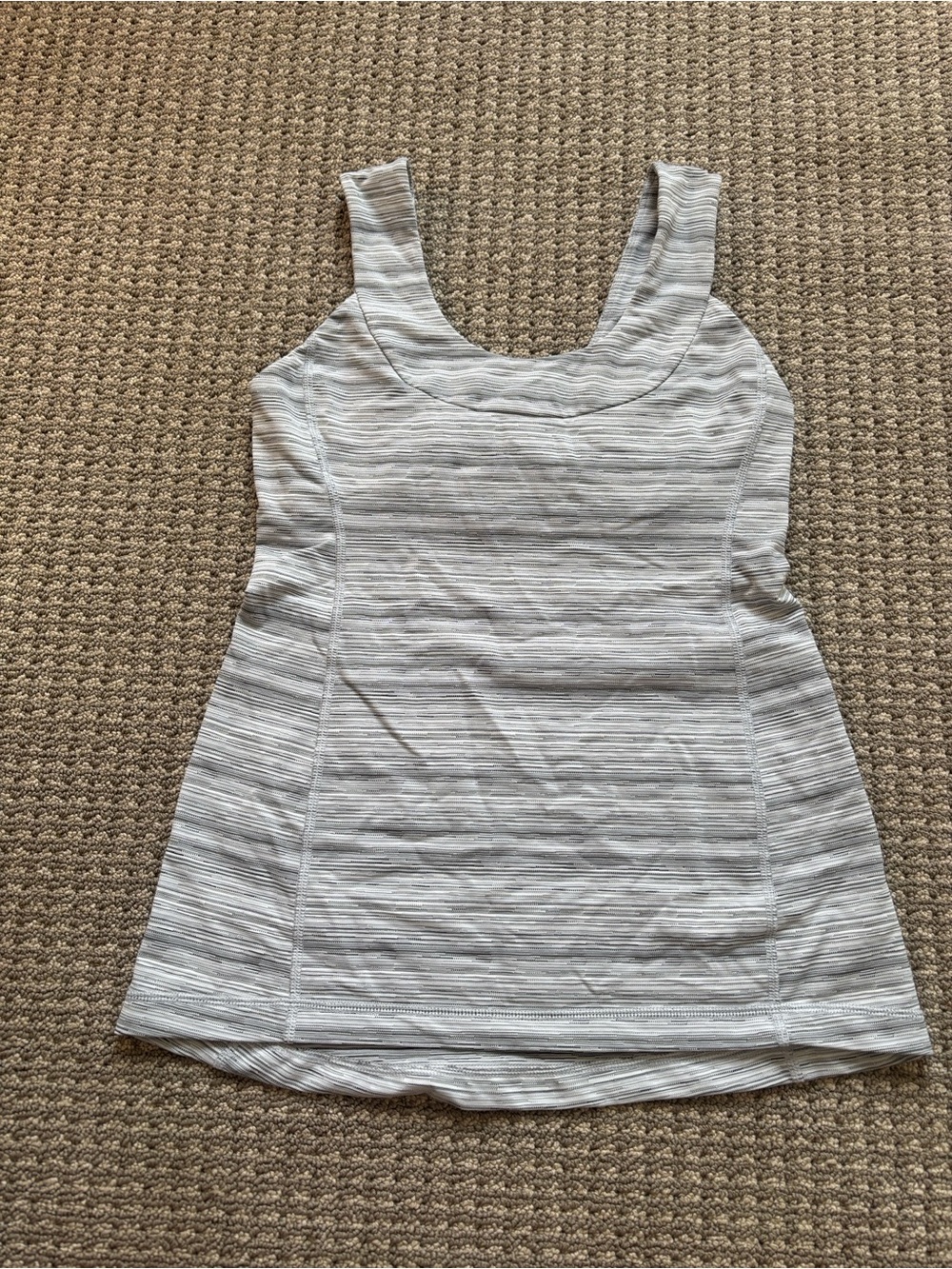 Lululemon Scoop Back Tank in the Cyber Stripe White Silver Fox - Picture 7 of 7